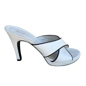 Max de Carlo White Leather High Heel Sandals